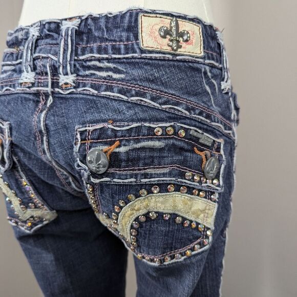 Laguna Beach Bootcut Jeans – Sz 28 Low Rise Studded Pockets Y2K - Picture 9 of 13
